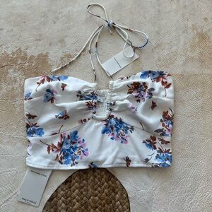 Abercrombie & Fitch Silk Floral Crop Top
